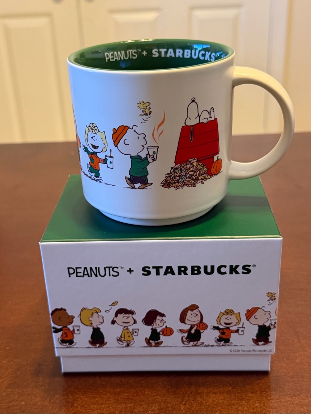 Starbucks Peanuts 2026 Special Edition White & Green Ceramic Mug *NEW* in Box